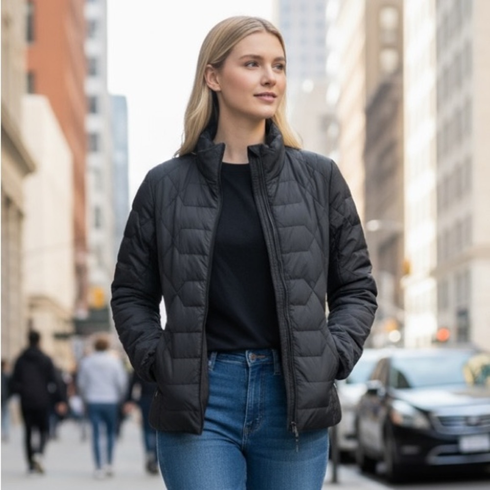🌻REI Women's Black Goose Down Quilted Jacket Size XS